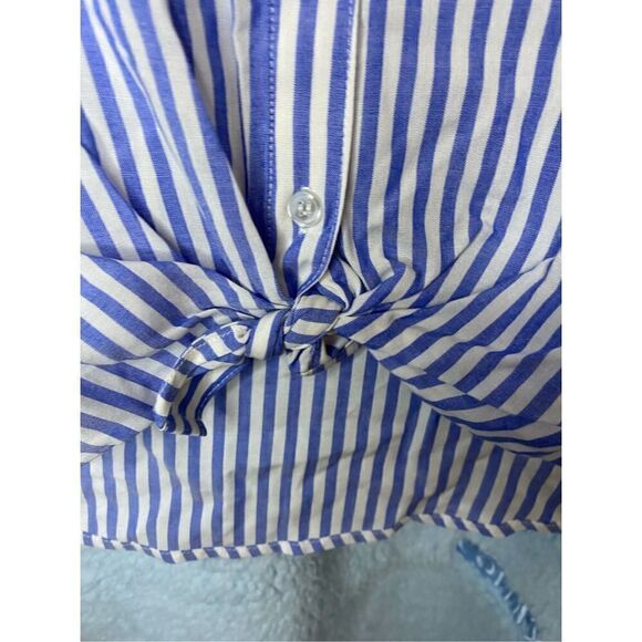 Jun Ivy women’s blue and white striped button down shirt, size XL - Picture 3 of 5